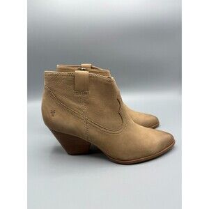 Frye Women’s Rory Bootie Boots Zip Heel Tan Size 9M